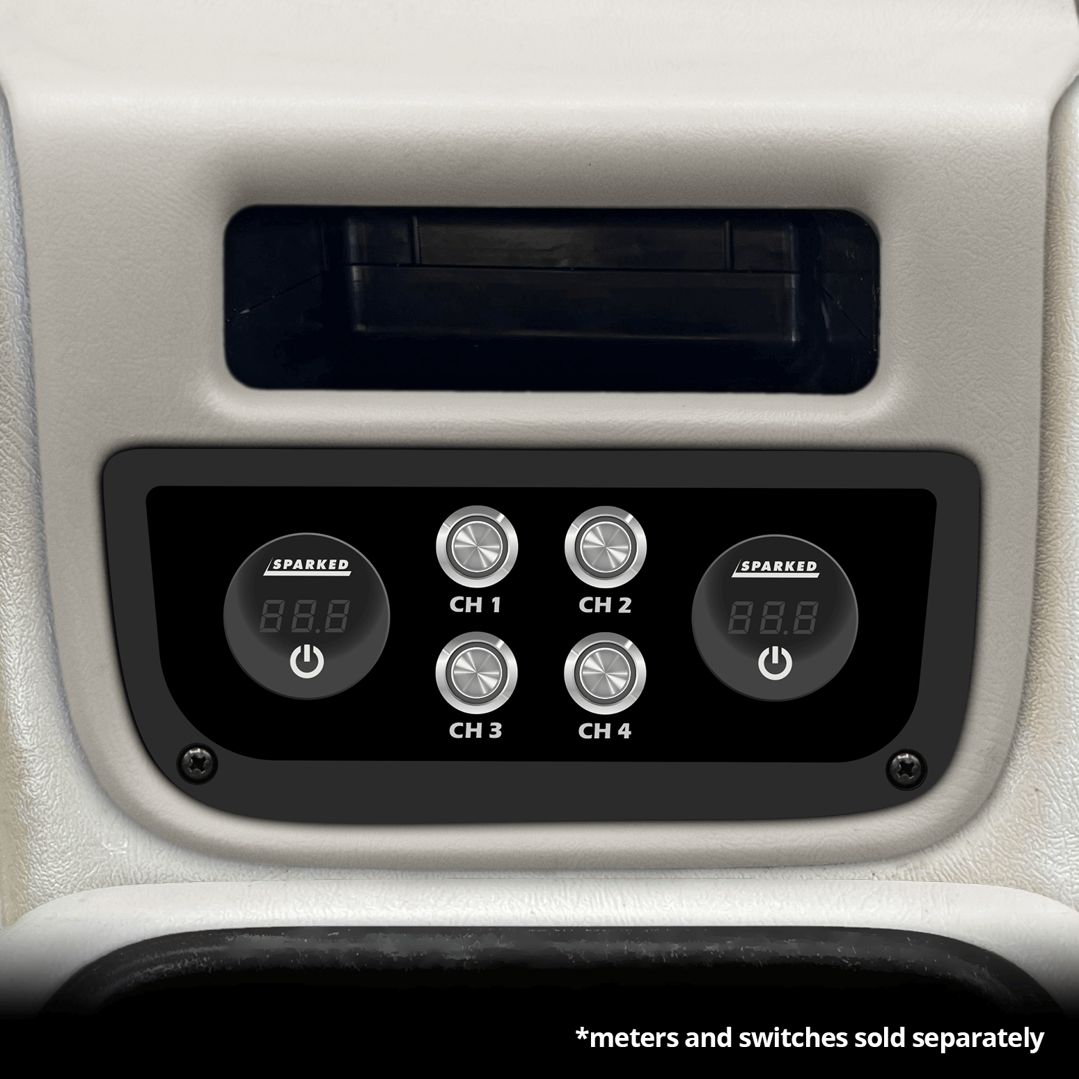 99 - 02 GM Full - Size Truck Center Console Switch Panel - 2 Sparked Meters - GM - 99 - 02 - SWP - v2 - Sparked Innovations