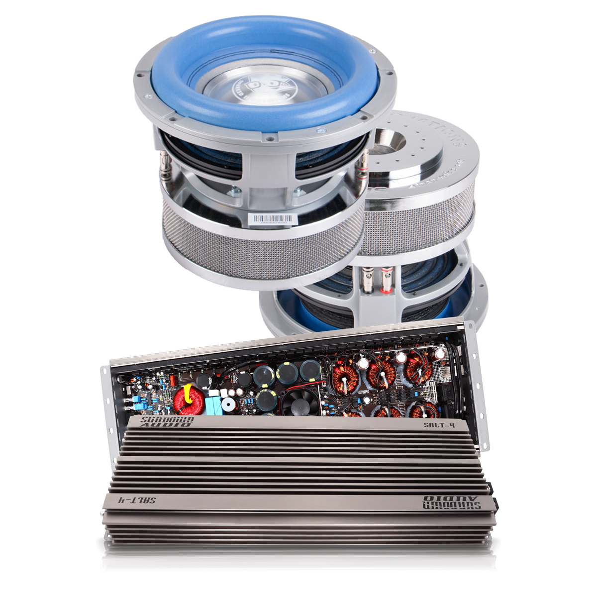 Salty Blaster Combo Two BB-10 D4 Subwoofers One Sundown SALT-4 Amplifier 4000w
