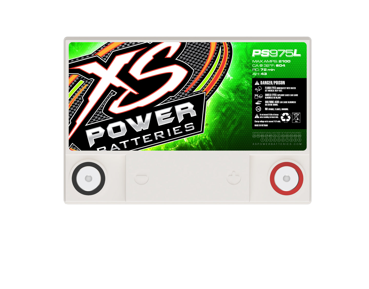 PS975L XS Power 12VDC Group U1R AGM Powersports Vehicle Battery 2100A 43Ah