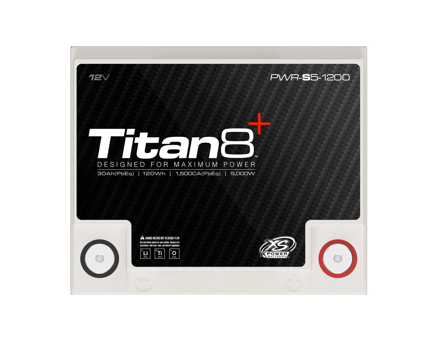 PWR-S5-1200 XS Power Titan8 12VDC Lithium LTO Car Audio Vehicle Battery 5000W 120Wh