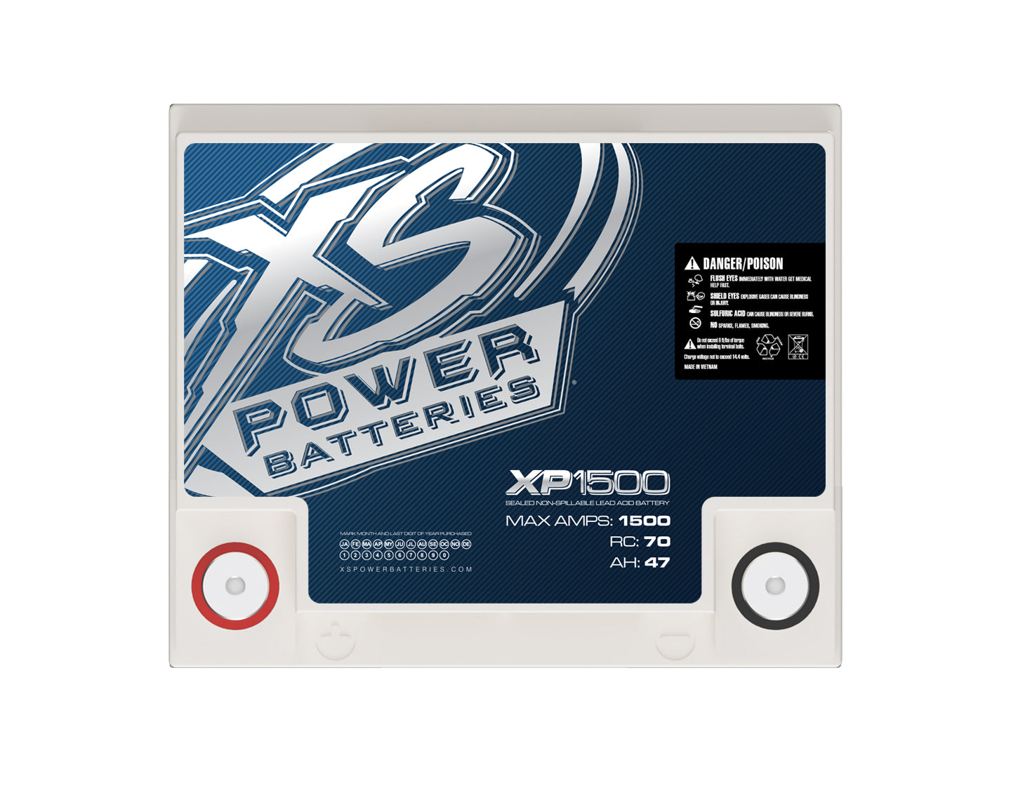 XP1500 XS Power 12VDC AGM XP Series Vehicle Battery 1500A 47Ah