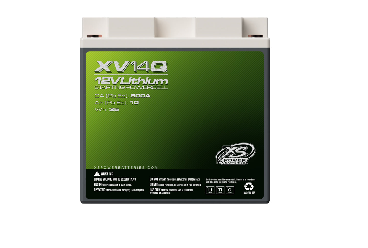 XV14Q XS Power 12VDC Group 14L Lithium LTO Underhood-Safe Vehicle Battery 750W 35Wh