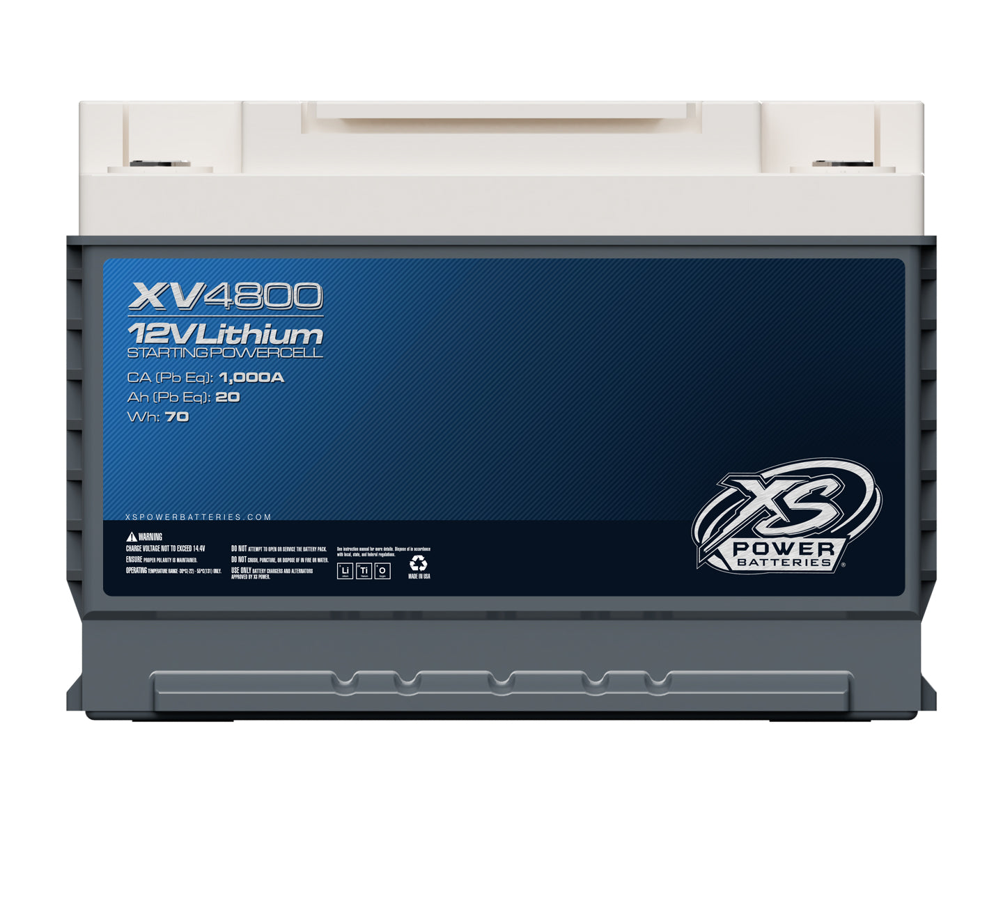 XV4800 XS Power 12VDC Group 48 Lithium LTO Underhood-Safe Vehicle Battery 1500W 70Wh