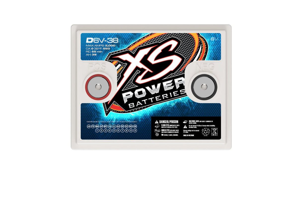 D6V - 38 XS Power 6VDC AGM Car Audio Vehicle Battery 2000A 38Ah - D6V - 38 - Sparked Innovations