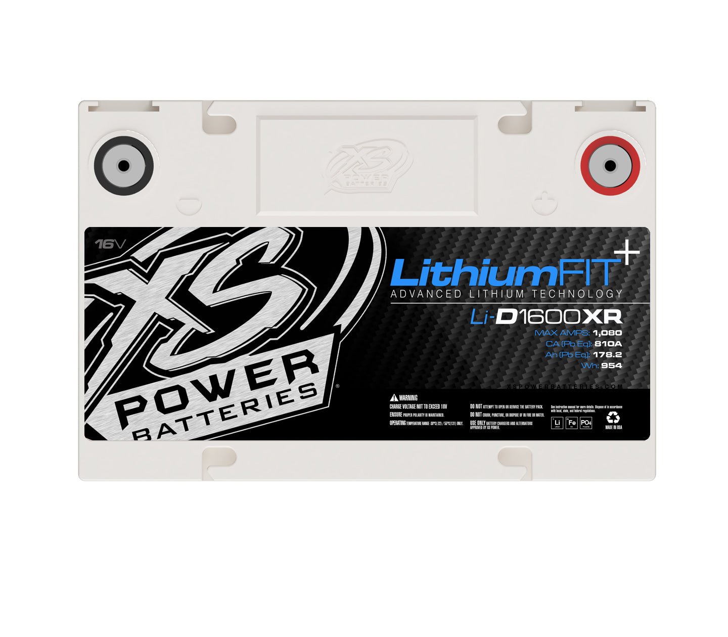 Li - D1600XR XS Power 16VDC Lithium Racing Vehicle Battery 1080A 59.4Ah Group 34 - Li - D1600XR - Sparked Innovations