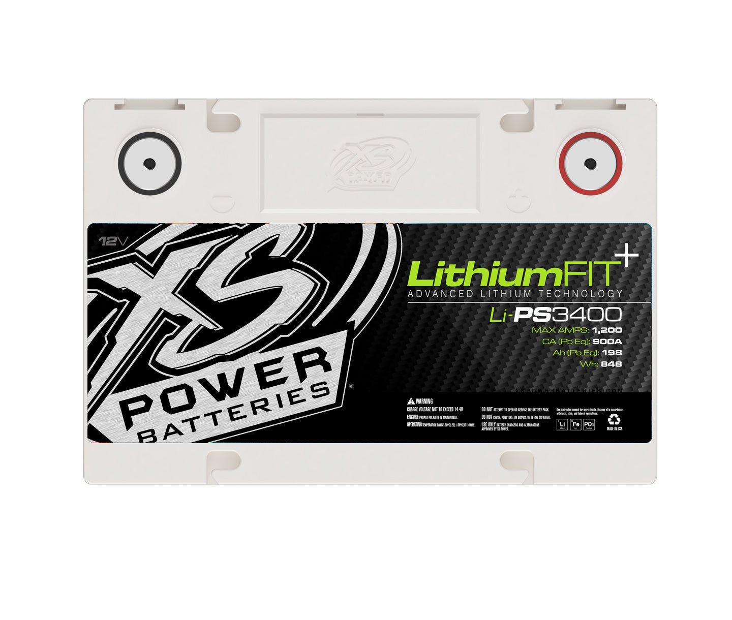 Li - PS3400 XS Power 12VDC Lithium Powersports Vehicle Battery 1200A 66Ah Group 34 - Li - PS3400 - Sparked Innovations