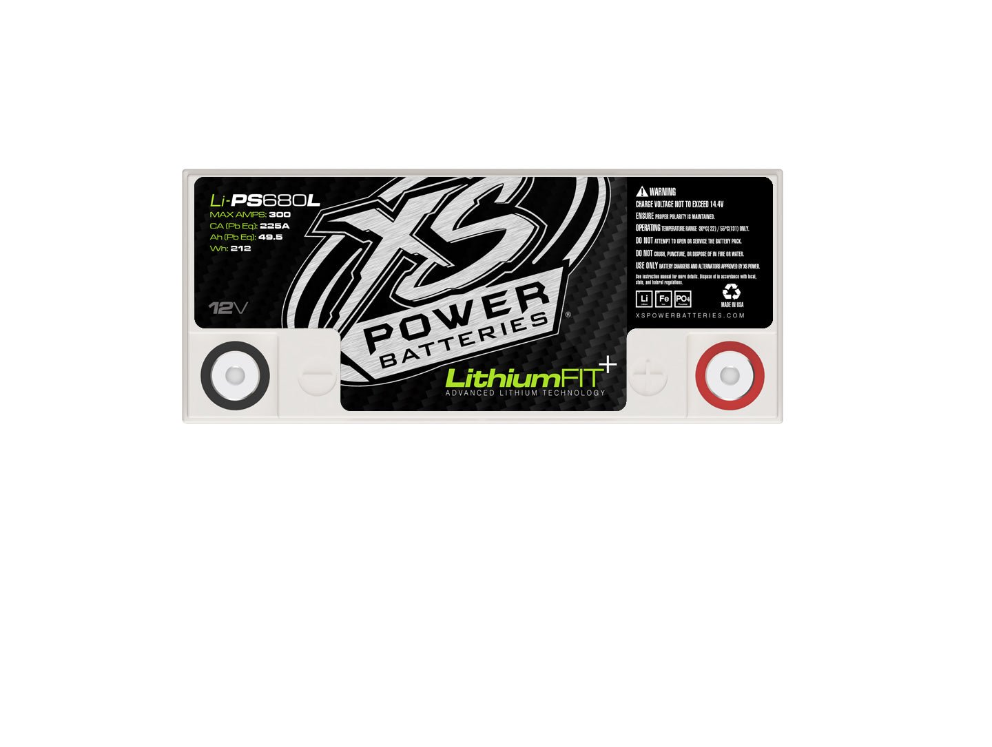 Li - PS680L XS Power 12VDC Lithium Powersports Vehicle Battery 300A 16.5Ah - Li - PS680L - Sparked Innovations