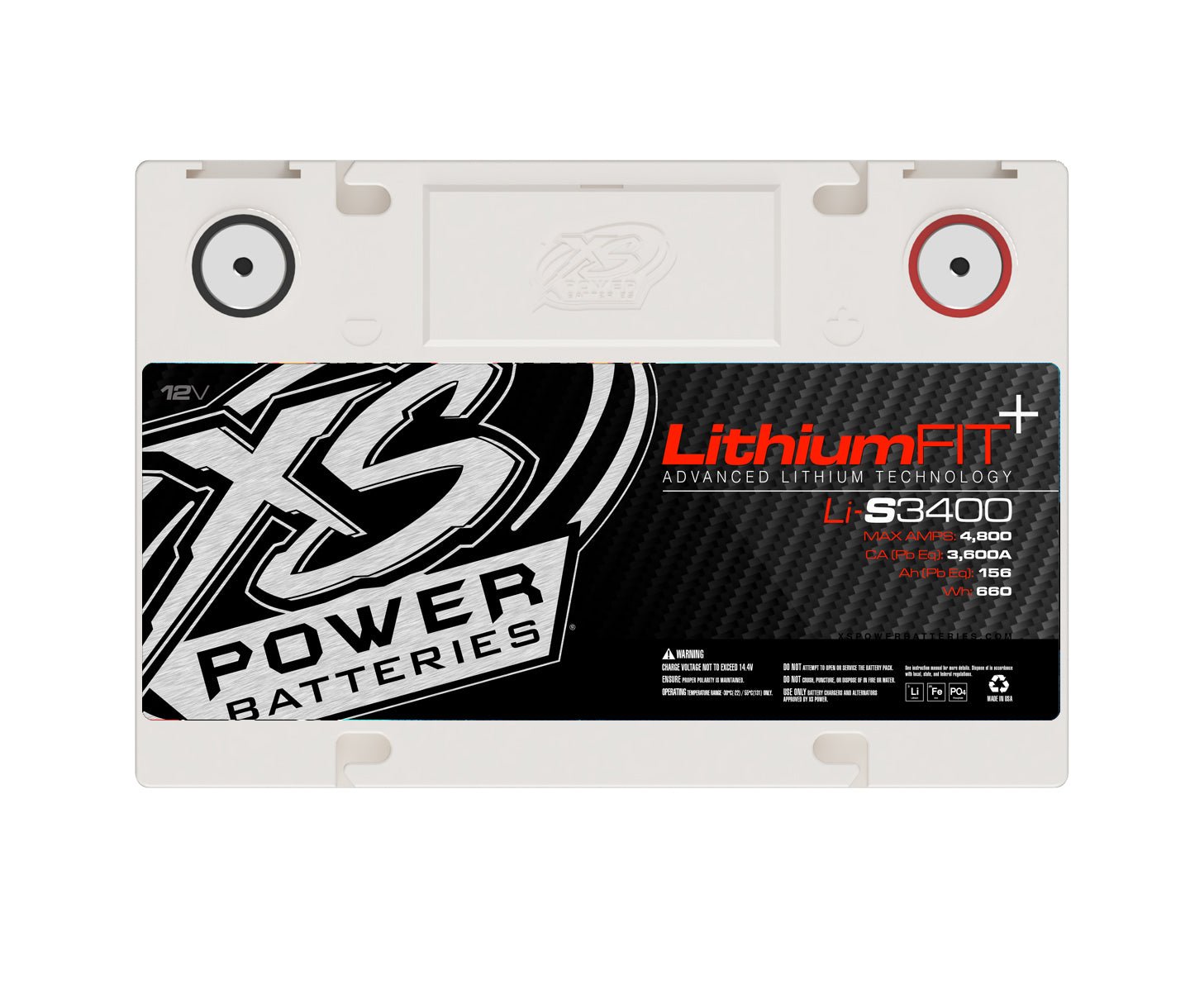 Li - S3400 XS Power 12VDC Lithium Racing Vehicle Battery 4800A 52Ah Group 34 - Li - S3400 - Sparked Innovations