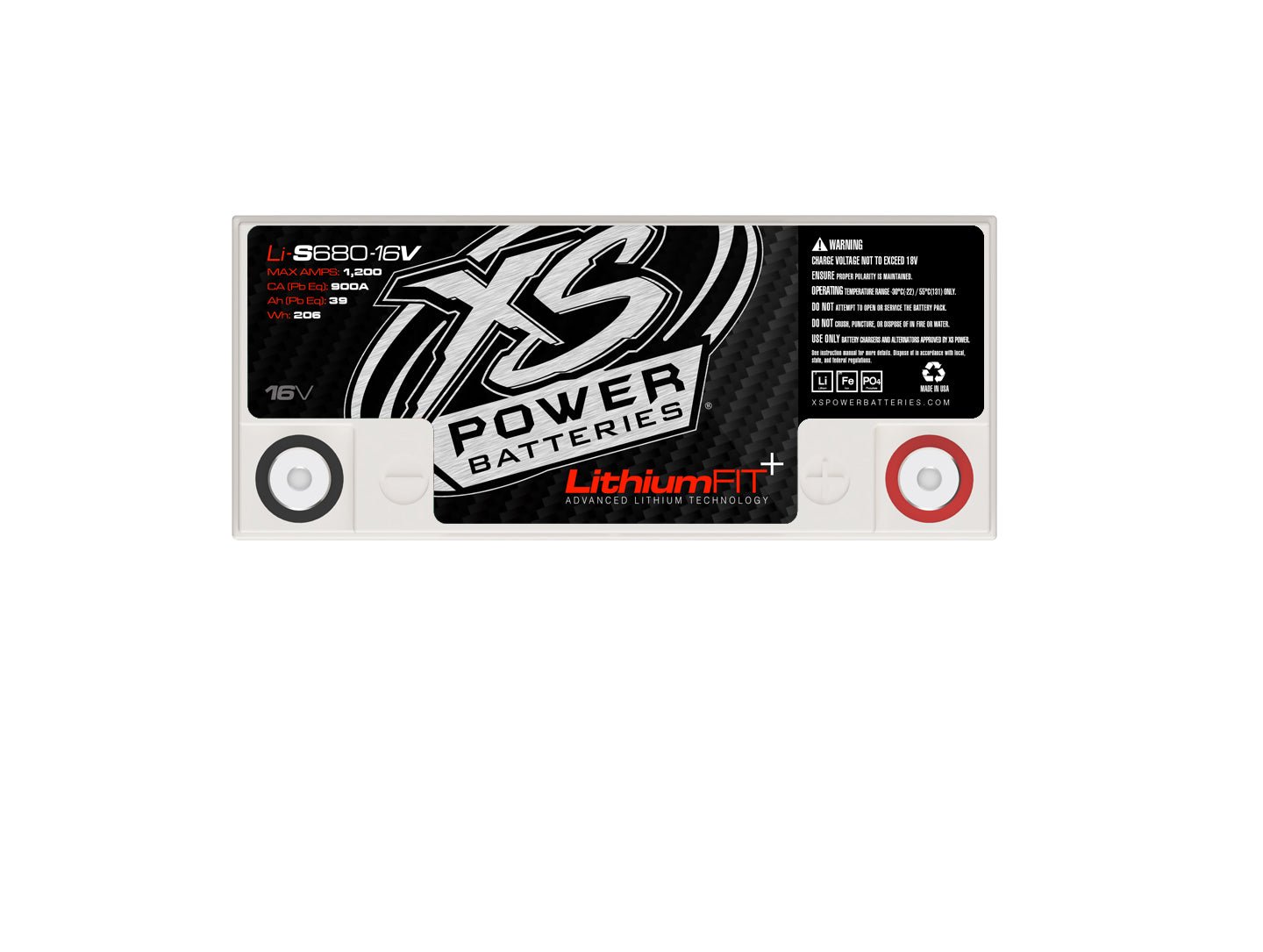 Li - S680 - 16 XS Power 16VDC Lithium Racing Vehicle Battery 1200A 13Ah - Li - S680 - 16 - Sparked Innovations