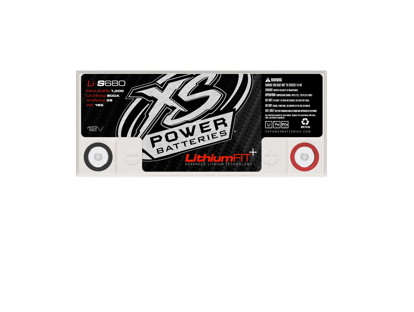 Li - S680 XS Power 12VDC Lithium Racing Vehicle Battery 1440A 15.6Ah - Li - S680 - Sparked Innovations