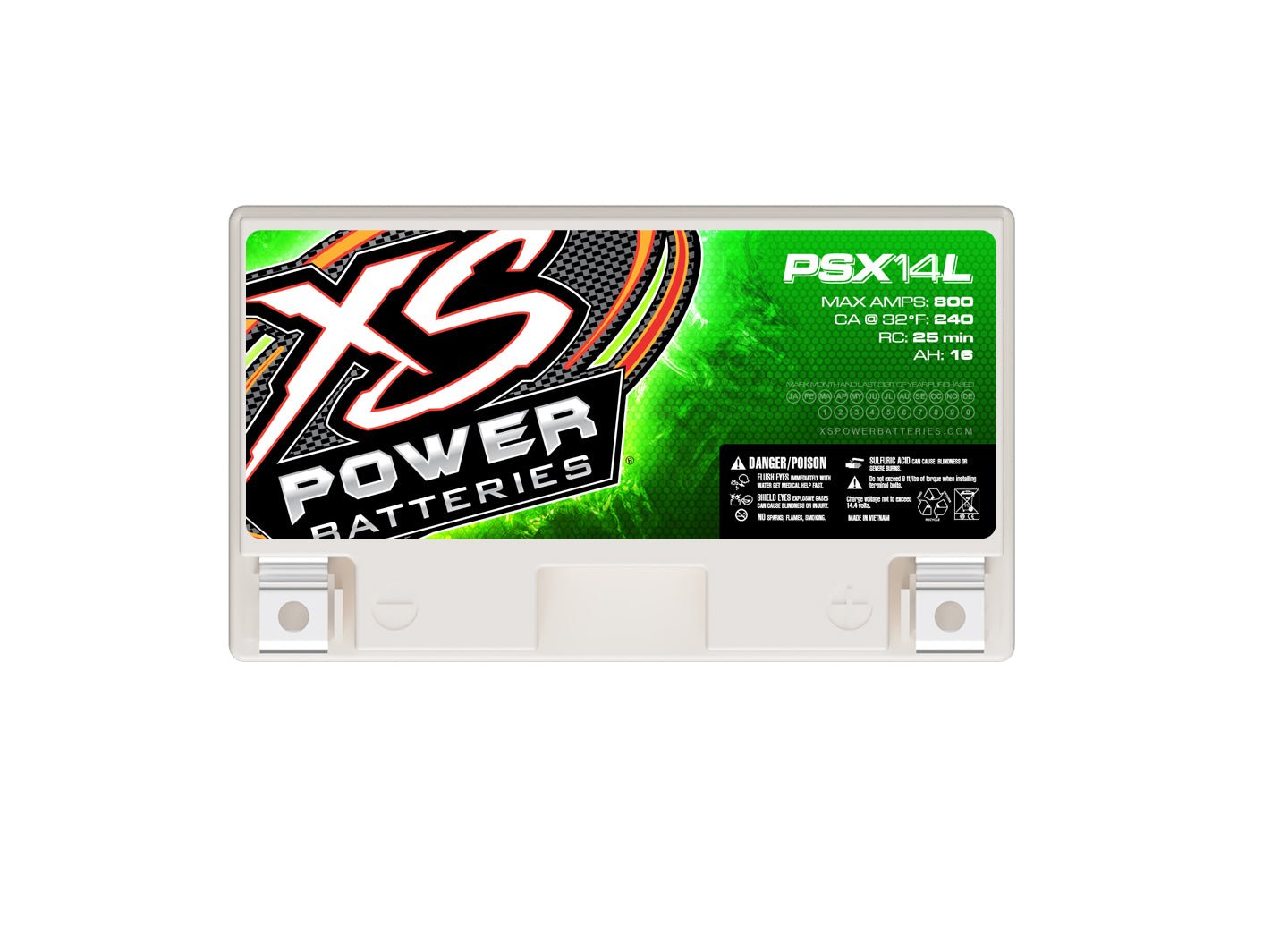 PSX14L XS Power 12VDC Group 14L AGM Powersports Vehicle Battery 800A 16Ah - PSX14L - Sparked Innovations