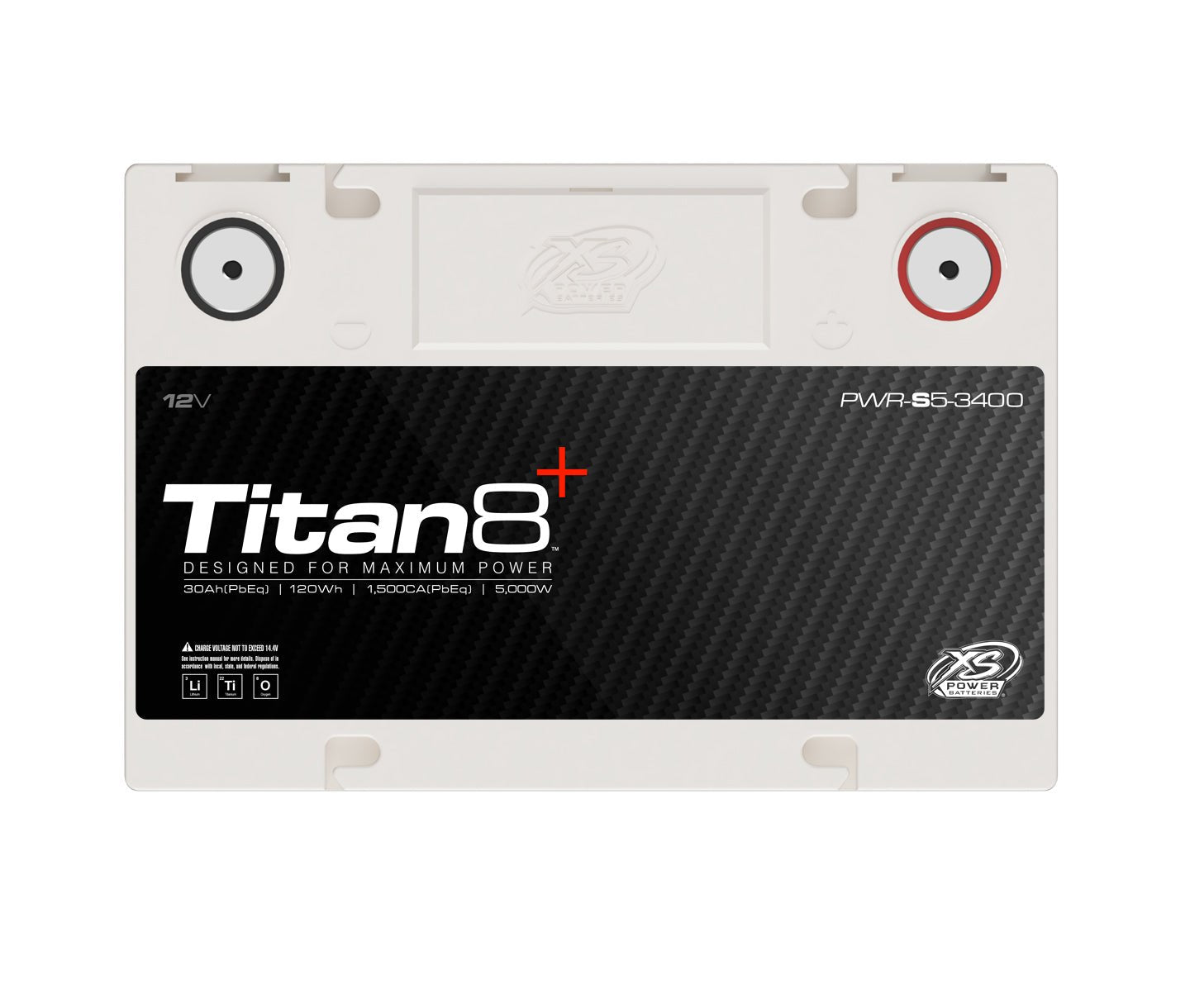 PWR - S5 - 3400 XS Power Titan8 12VDC Group 34 Lithium LTO Car Audio Vehicle Battery 5000W 120Wh - PWR - S5 - 3400 - Sparked Innovations