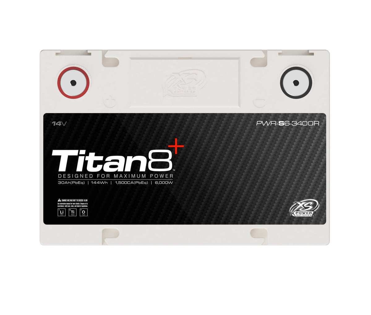 PWR - S6 - 3400R XS Power Titan8 14VDC Group 34R Lithium LTO Car Audio Vehicle Battery 5000W 144Wh - PWR - S6 - 3400R - Sparked Innovations