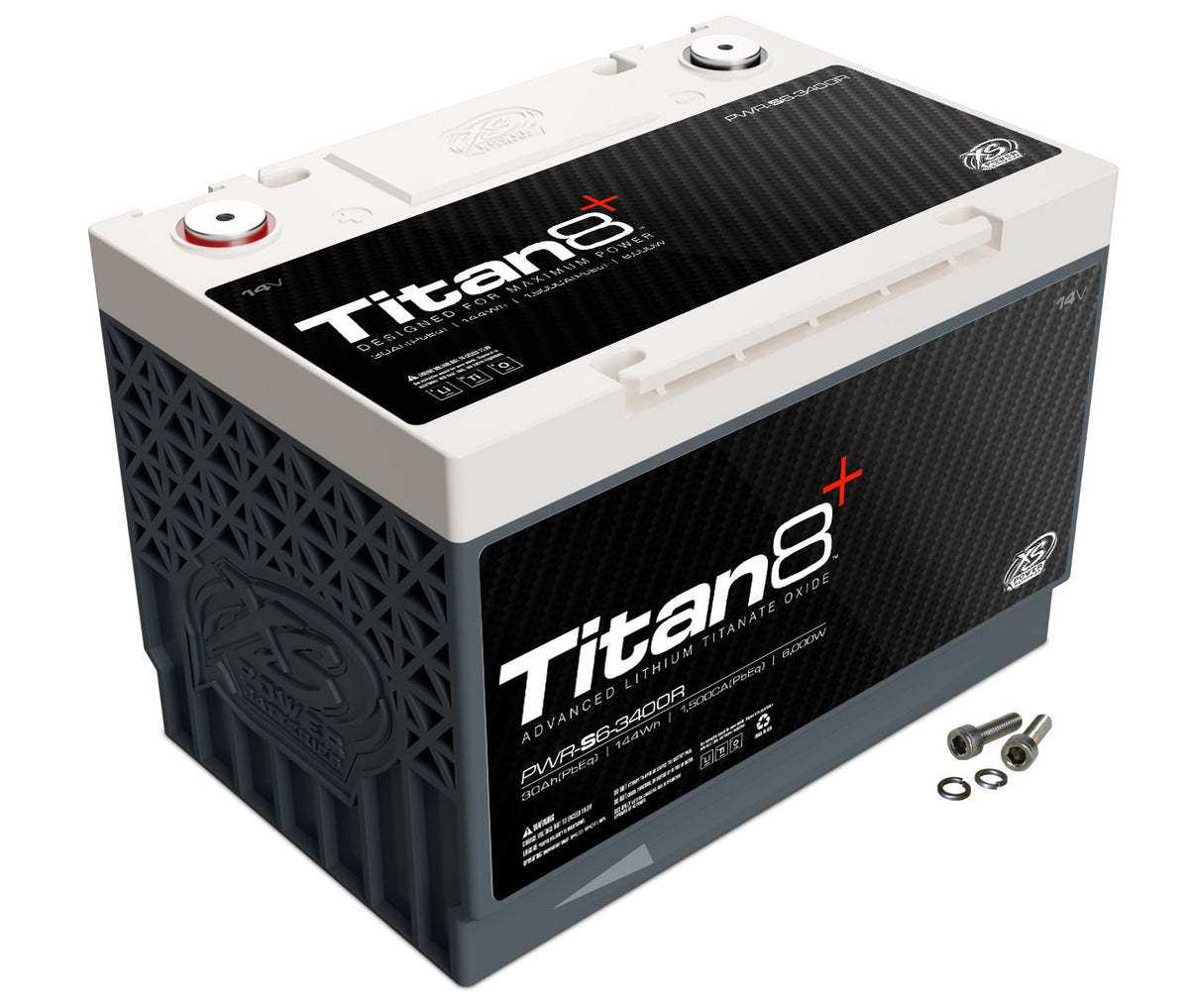 PWR - S6 - 3400R XS Power Titan8 14VDC Group 34R Lithium LTO Car Audio Vehicle Battery 5000W 144Wh - PWR - S6 - 3400R - Sparked Innovations
