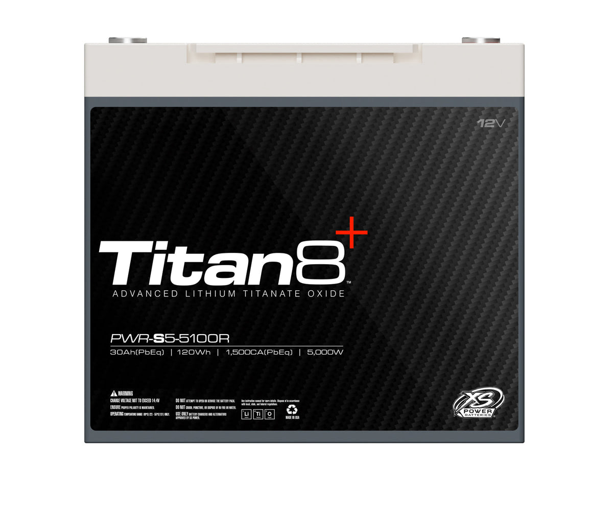PWR - S6 - 5100R XS Power Titan8 14VDC Group 51R Lithium LTO Car Audio Vehicle Battery 5000W 144Wh - PWR - S6 - 5100R - Sparked Innovations
