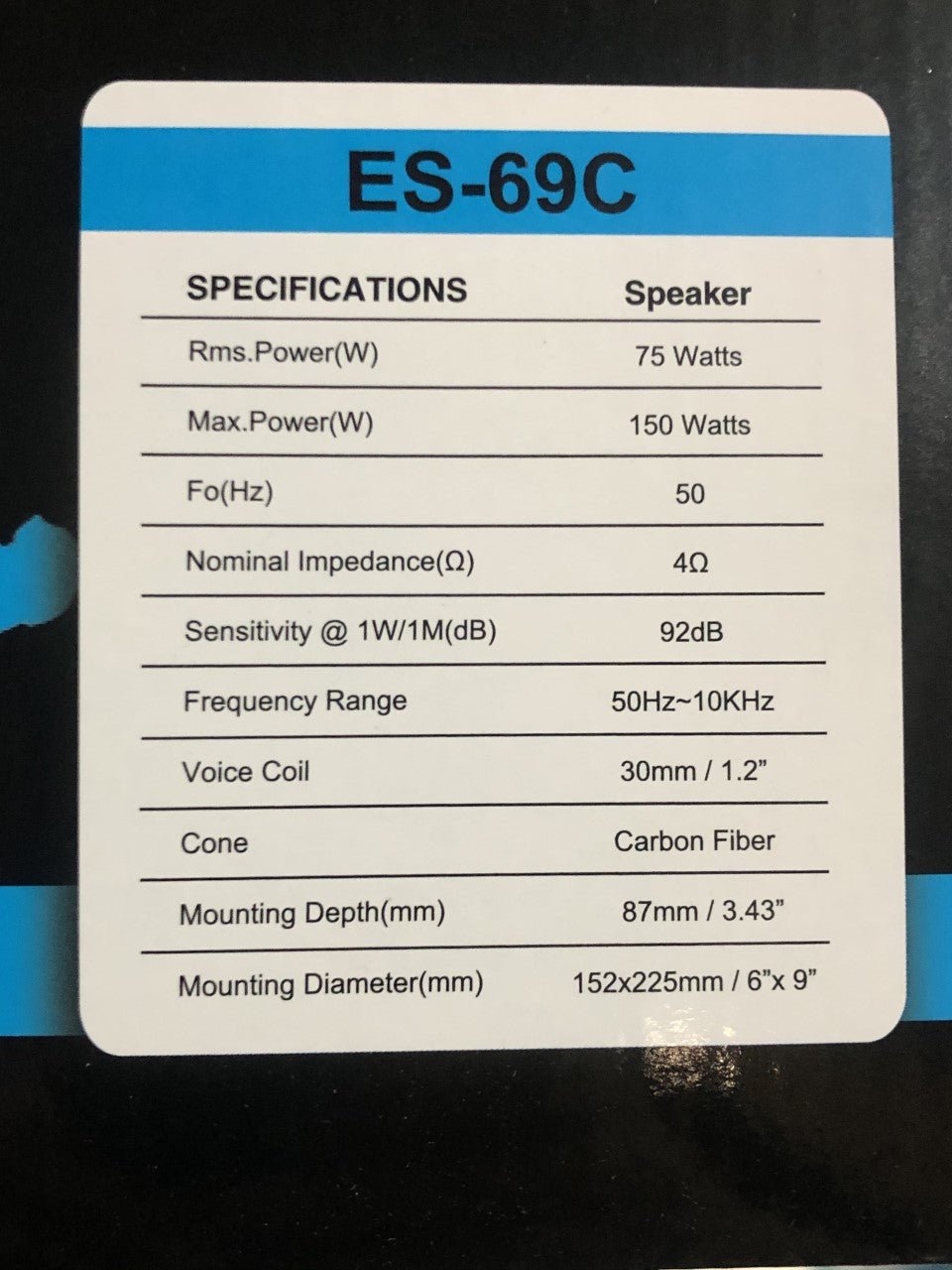 Resilient Sounds ES 69C 6" x 9" Speakers (pair) 6x9 - RS - 69C - SP - Sparked Innovations