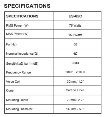 Resilient Sounds ES65C 6.5" Full Range Midrange Speakers (pair) - RS - ES65C - SP - Sparked Innovations