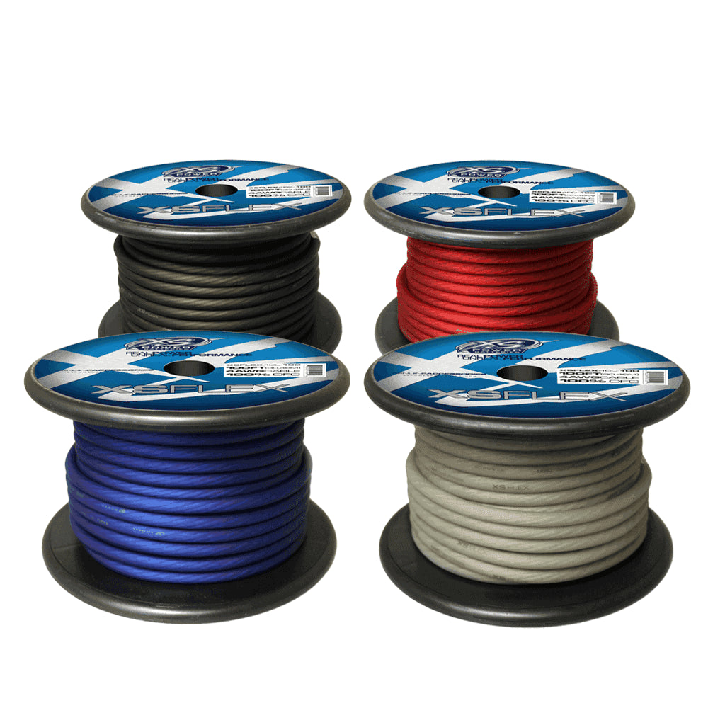 XS Power 4 AWG Gauge XS Flex 100% Oxygen Free Tinned Copper Power and Ground Cable 100ft Spool Electrical Wire