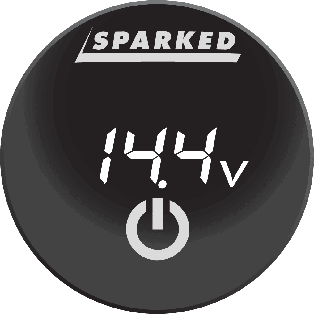 DC Voltmeter Battery Capacity Monitor Gauge with Onboard Capacitive Touch Switch - White - YJ - DS4011 - W - Sparked Innovations