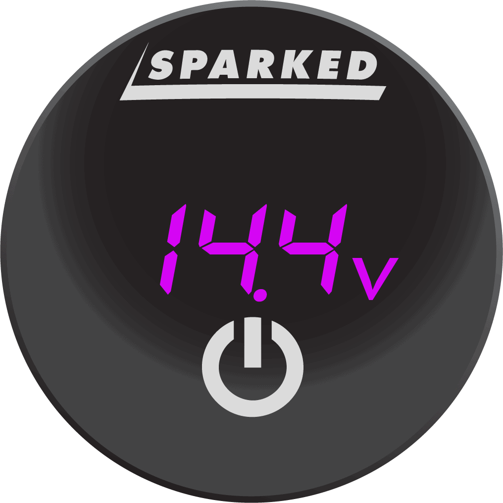 DC Voltmeter Battery Capacity Monitor Gauge with Onboard Capacitive Touch Switch - Purple - YJ - DS4011 - PR - Sparked Innovations