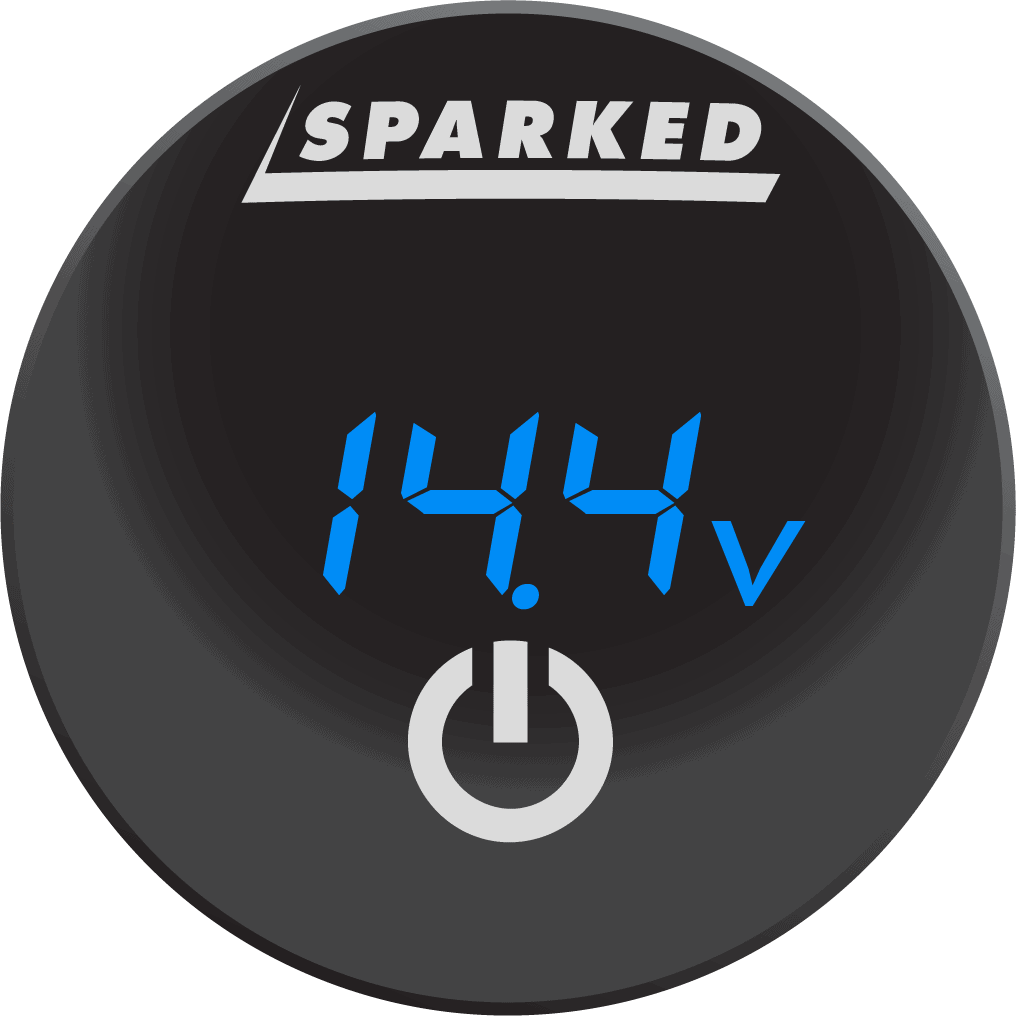 DC Voltmeter Battery Capacity Monitor Gauge with Onboard Capacitive Touch Switch - Blue - YJ - DS4011 - BL - Sparked Innovations