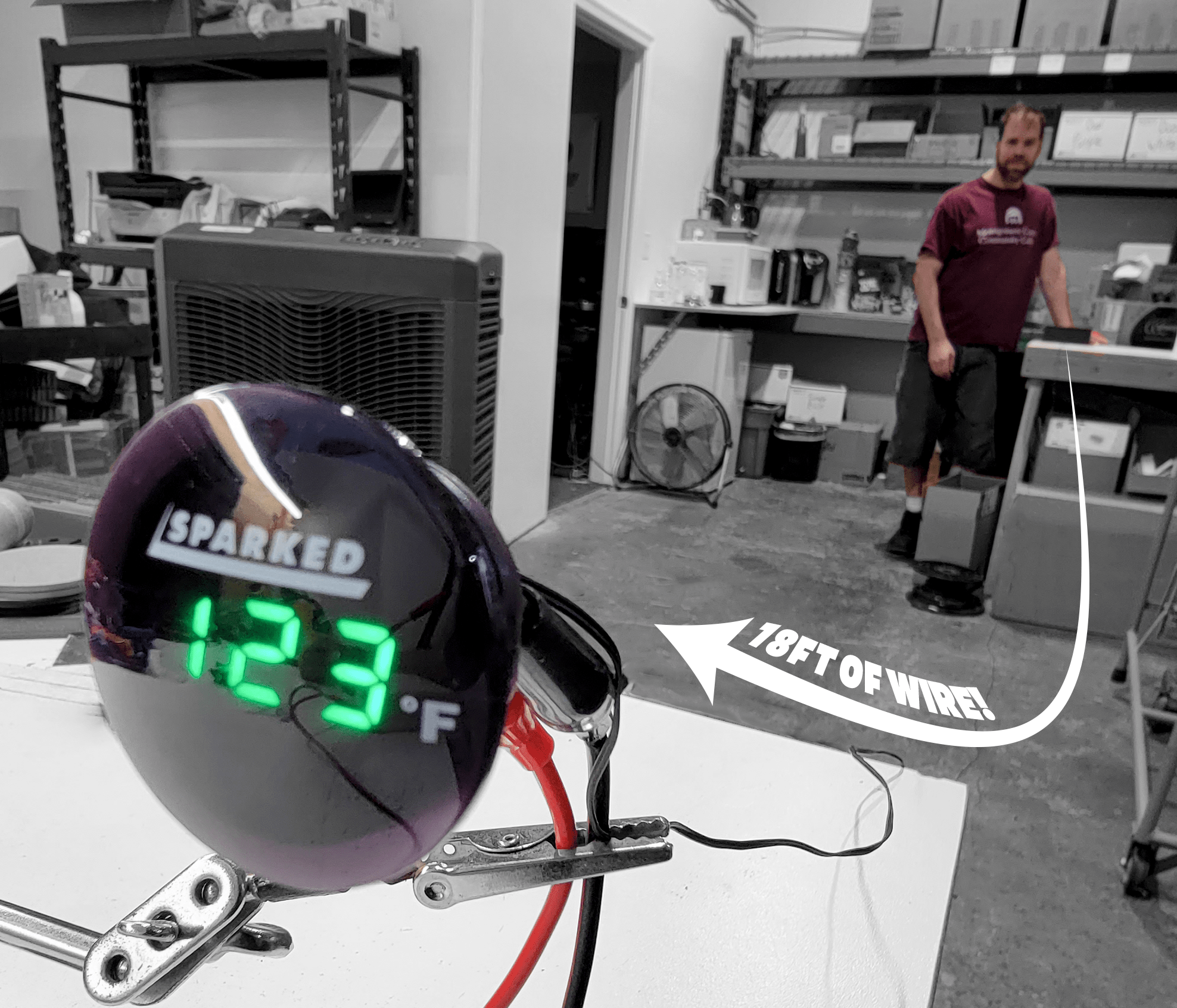 Thermometer 12V Temperature Sensor - 34°F - 200°F With 18ft Cable - Red - YJ - 200F - R - Sparked Innovations