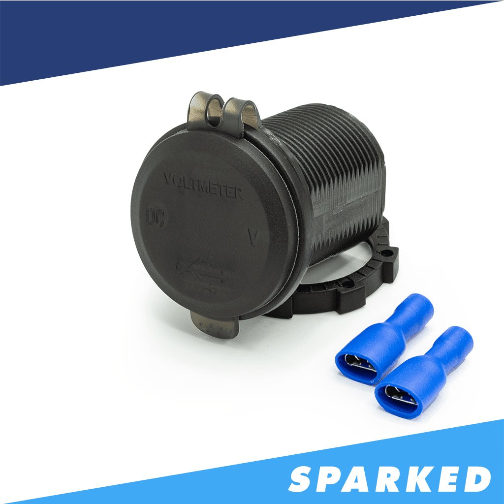 Voltmeter Dual Port USB Charger with Onboard Touch Switch - Green - YJ - DS2123CP - G - Sparked Innovations