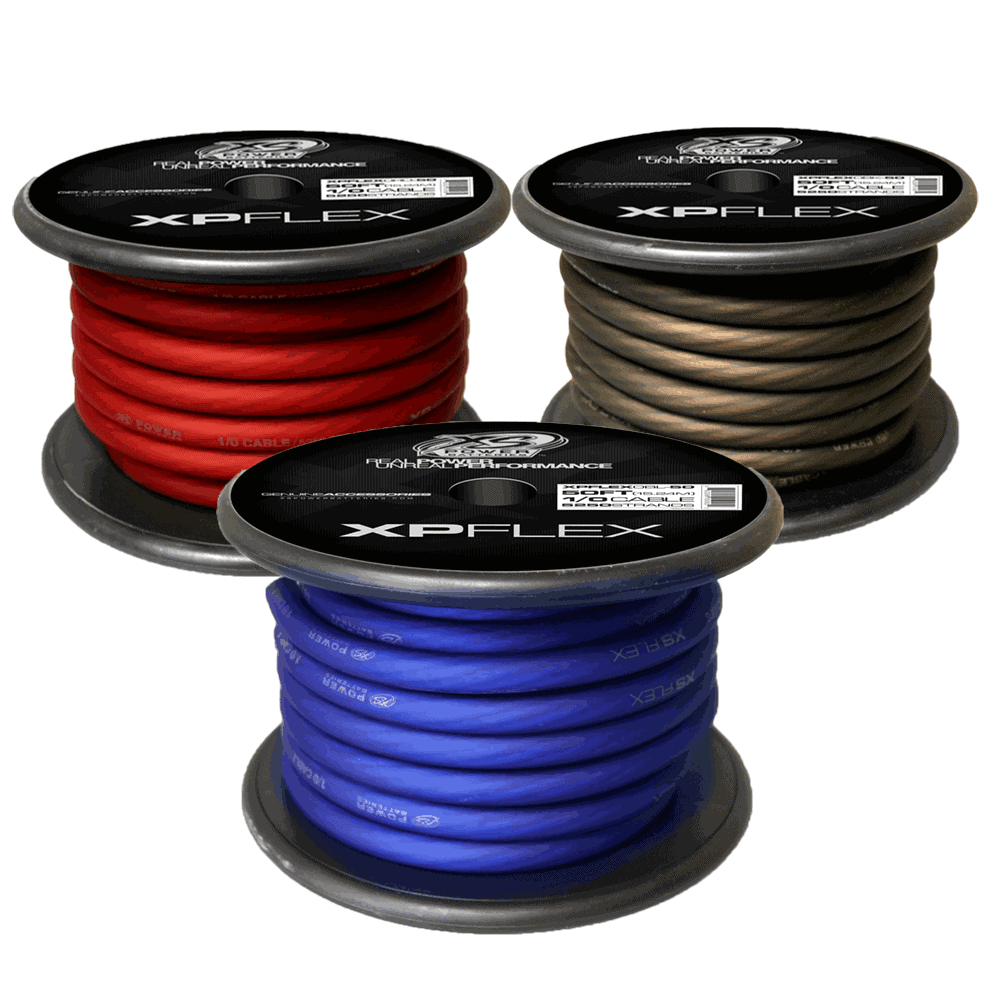 XS Power 1/0 AWG Gauge XP Flex Car Audio Power and Ground Cable 50ft Spool Electrical Wire - Iced Red - XPFLEX0RD - 50 - Sparked Innovations