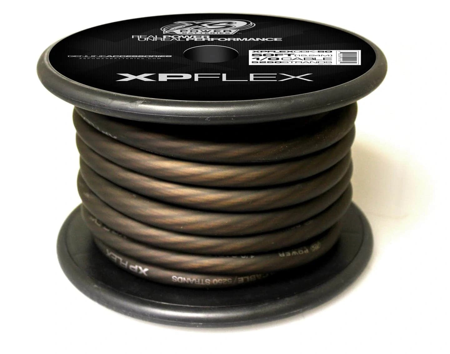 XS Power 1/0 AWG Gauge XP Flex Car Audio Power and Ground Cable 50ft Spool Electrical Wire - Iced Black - XPFLEX0BK - 50 - Sparked Innovations