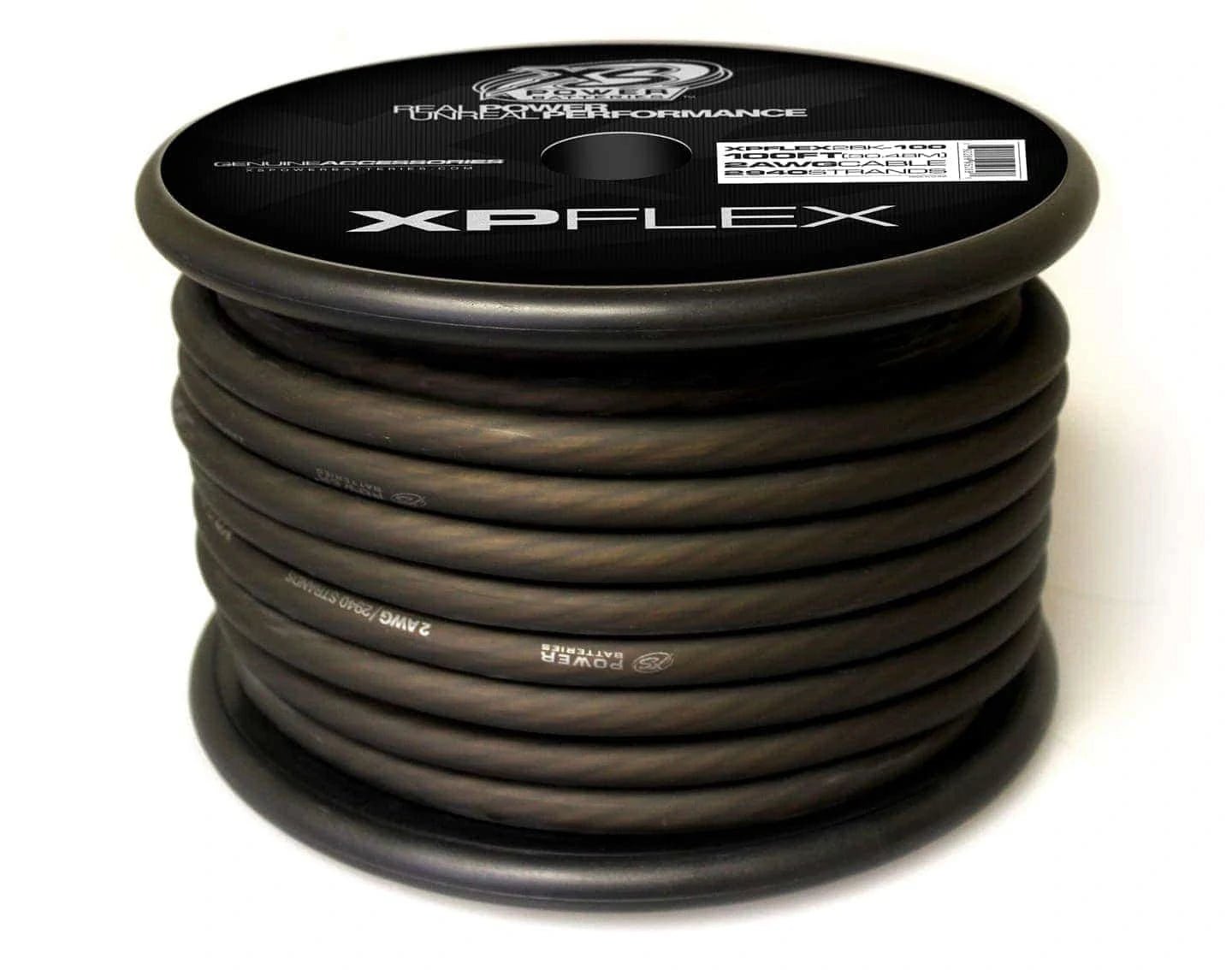 XS Power 2 AWG Gauge XP Flex Car Audio Power and Ground Cable 100ft Spool Electrical Wire - Iced Black - XPFLEX2BK - 100 - Sparked Innovations