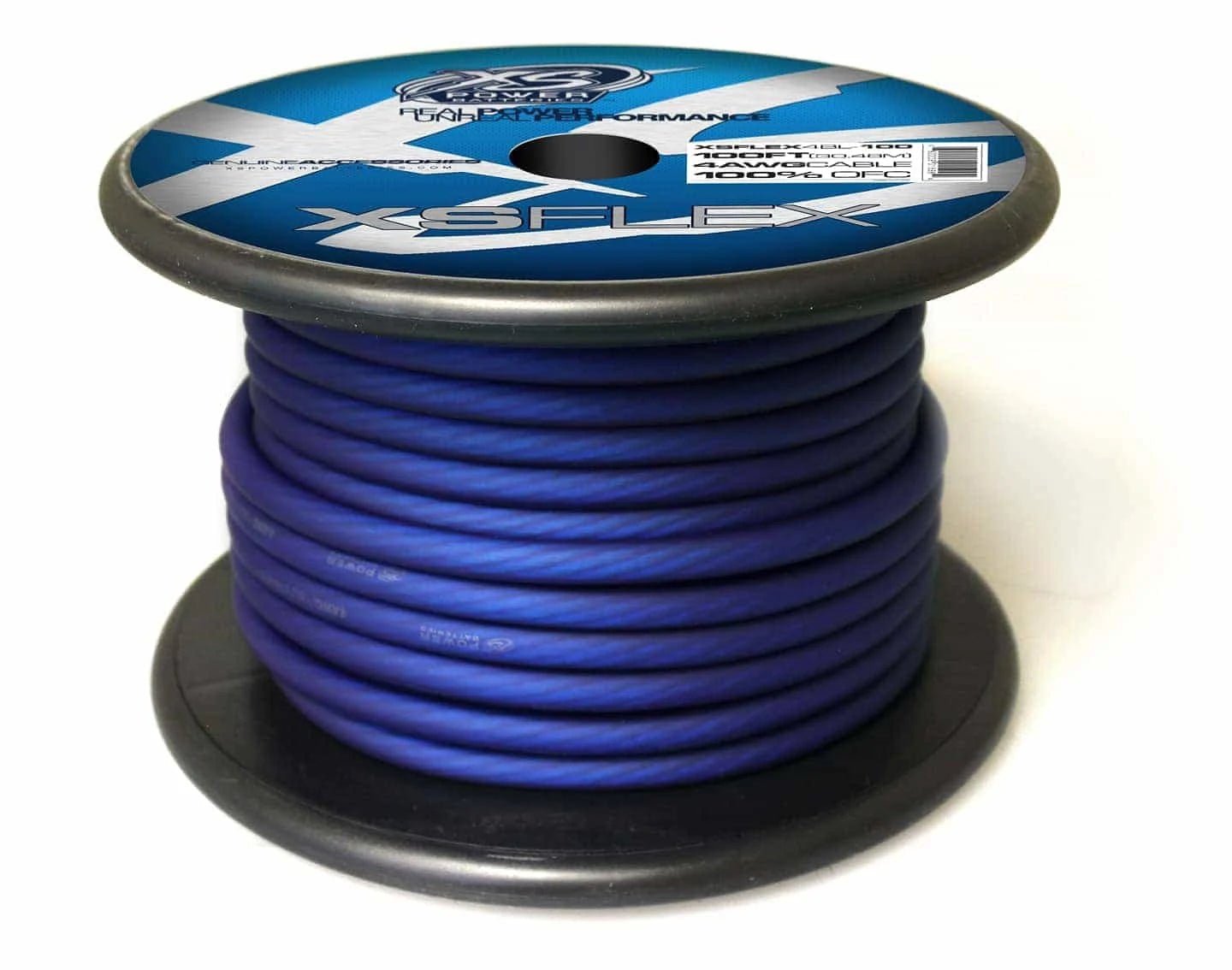 XS Power 4 AWG Gauge XS Flex 100% Oxygen Free Tinned Copper Power and Ground Cable 100ft Spool Electrical Wire - Iced Blue - XSFLEX4BL - 100 - Sparked Innovations
