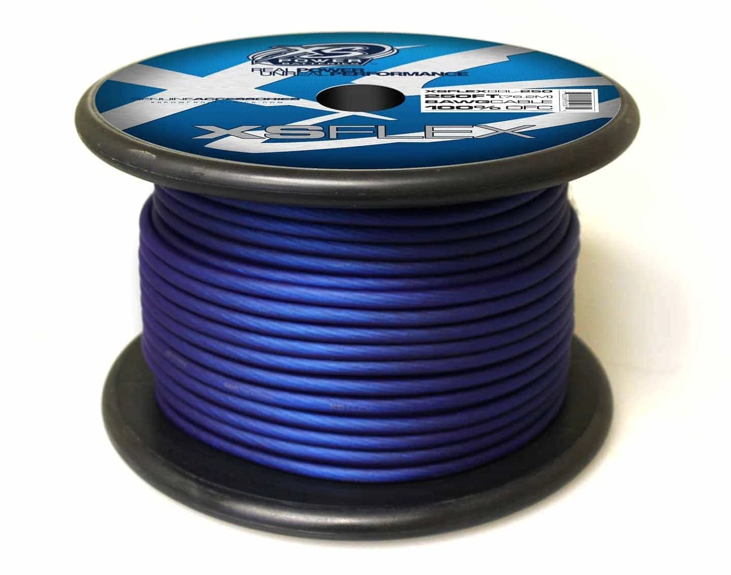 XS Power 8 AWG Gauge XS Flex 100% Oxygen Free Tinned Copper Power and Ground Cable 250ft Spool Electrical Wire - Iced Blue - XSFLEX8BL - 250 - Sparked Innovations