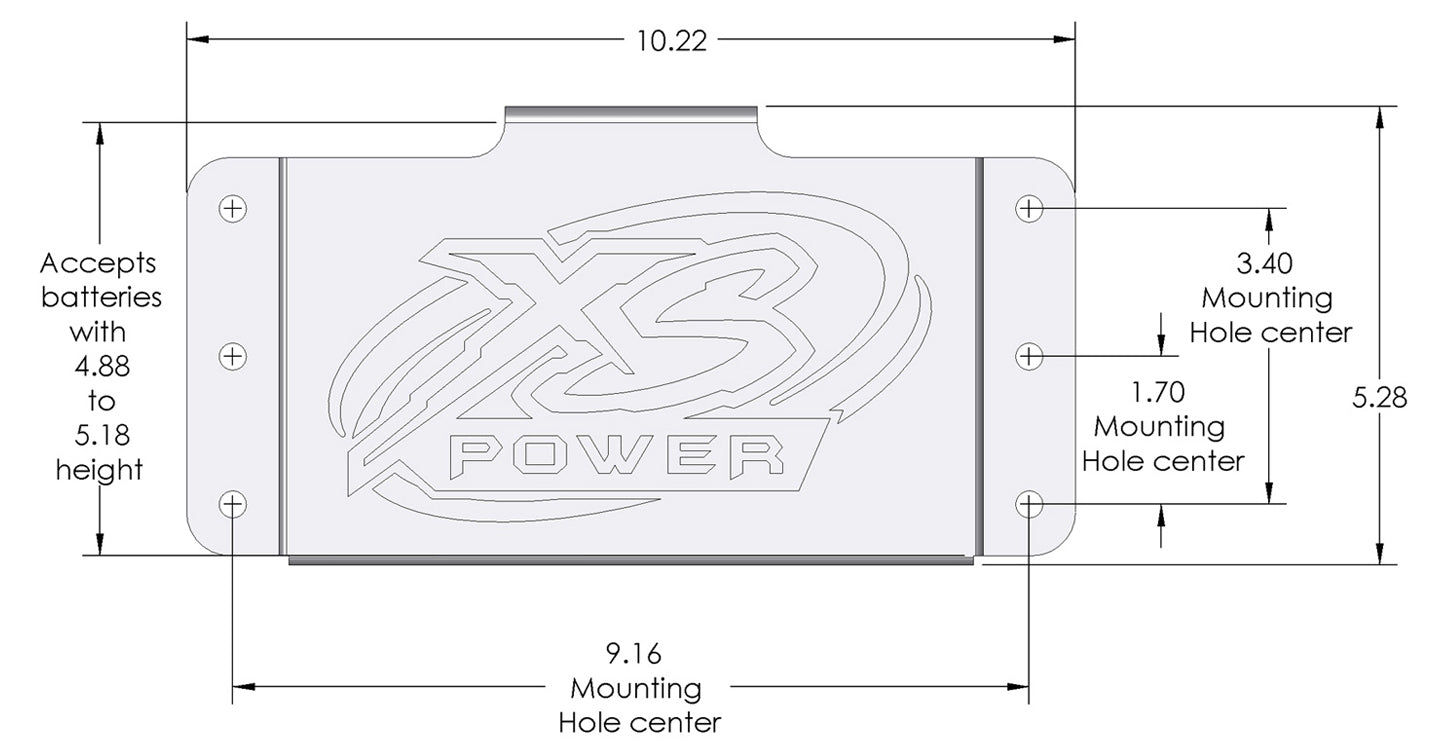 XS Power 510 375 Series Side Vehicle Battery Mount Box no Window