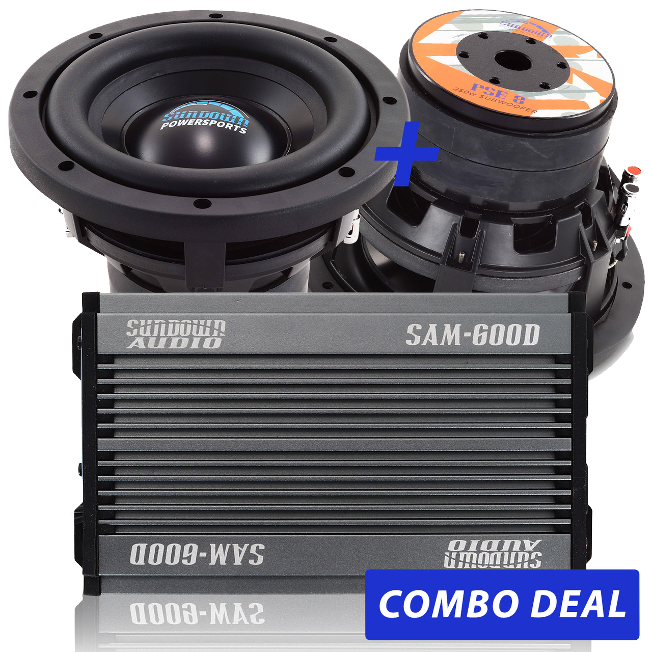 Sundown Audio 2 PSE-8 8" Powersports Subwoofers & 1 SAM-600.1 Combo Deal