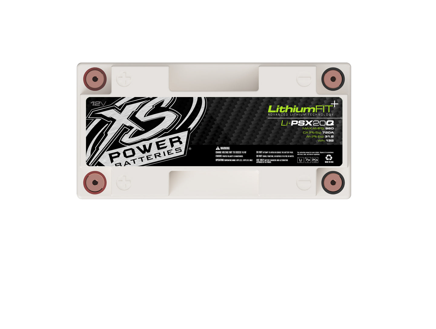 Li-PSX20Q XS Power 12VDC Lithium Powersports Battery 960A 10.4Ah Group 20L