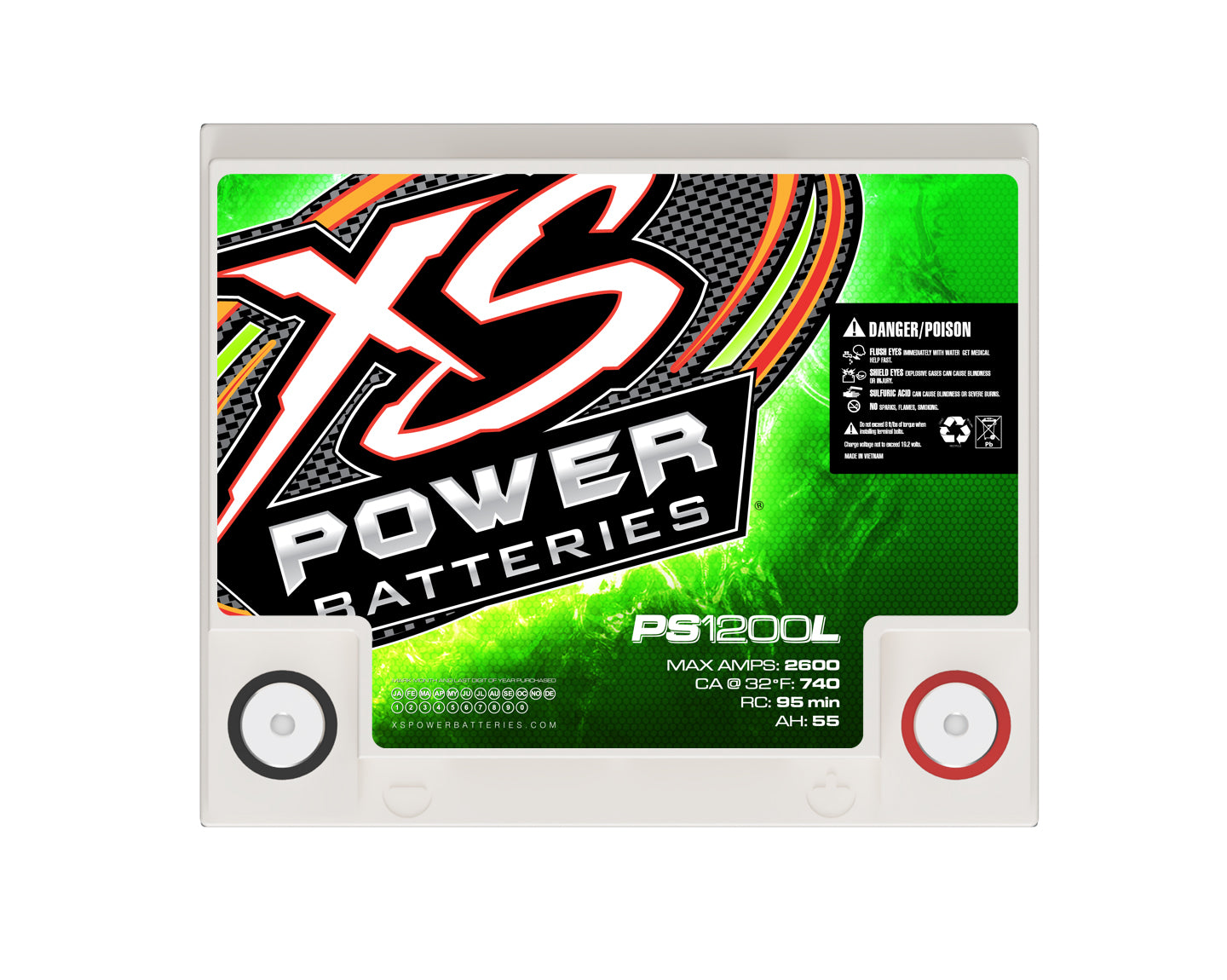 PS1200L XS Power 12VDC AGM Powersports Battery 2600A 55Ah