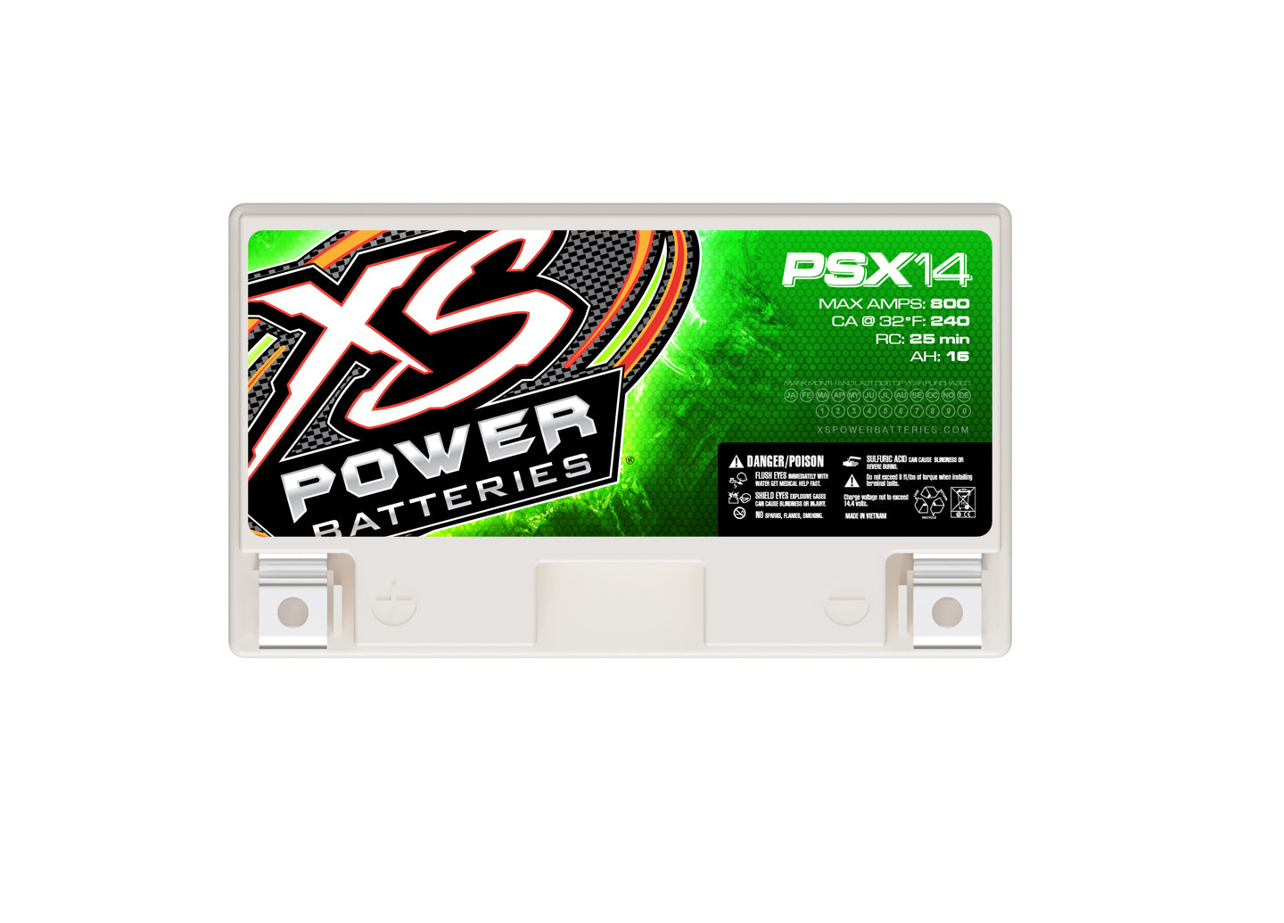 PSX14 XS Power 12VDC Group 14L AGM Powersports Vehicle Battery 800A 16Ah