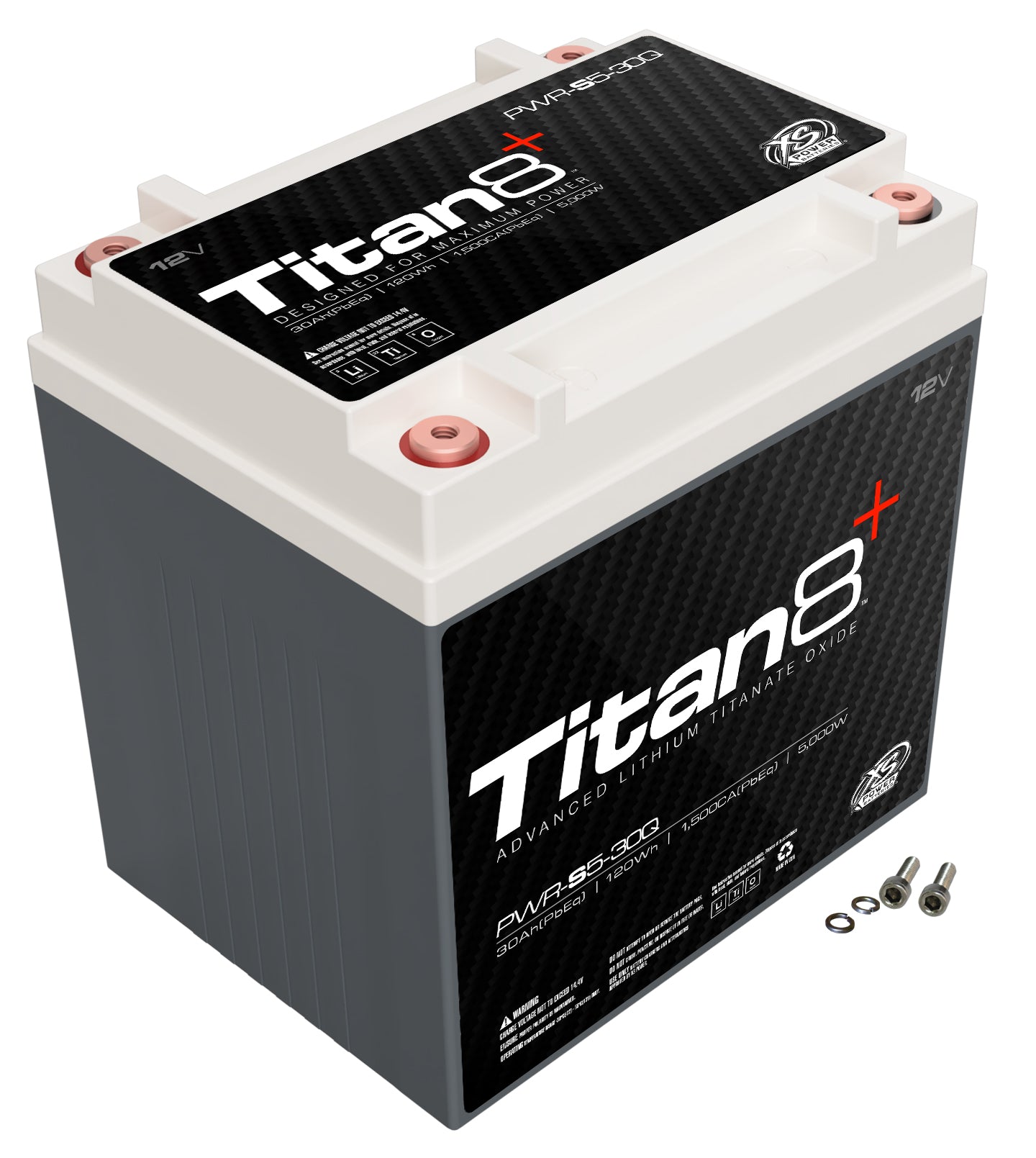 PWR-S5-30Q XS Power Titan8 12VDC Lithium LTO Car Audio Vehicle Battery 5000W 120Wh