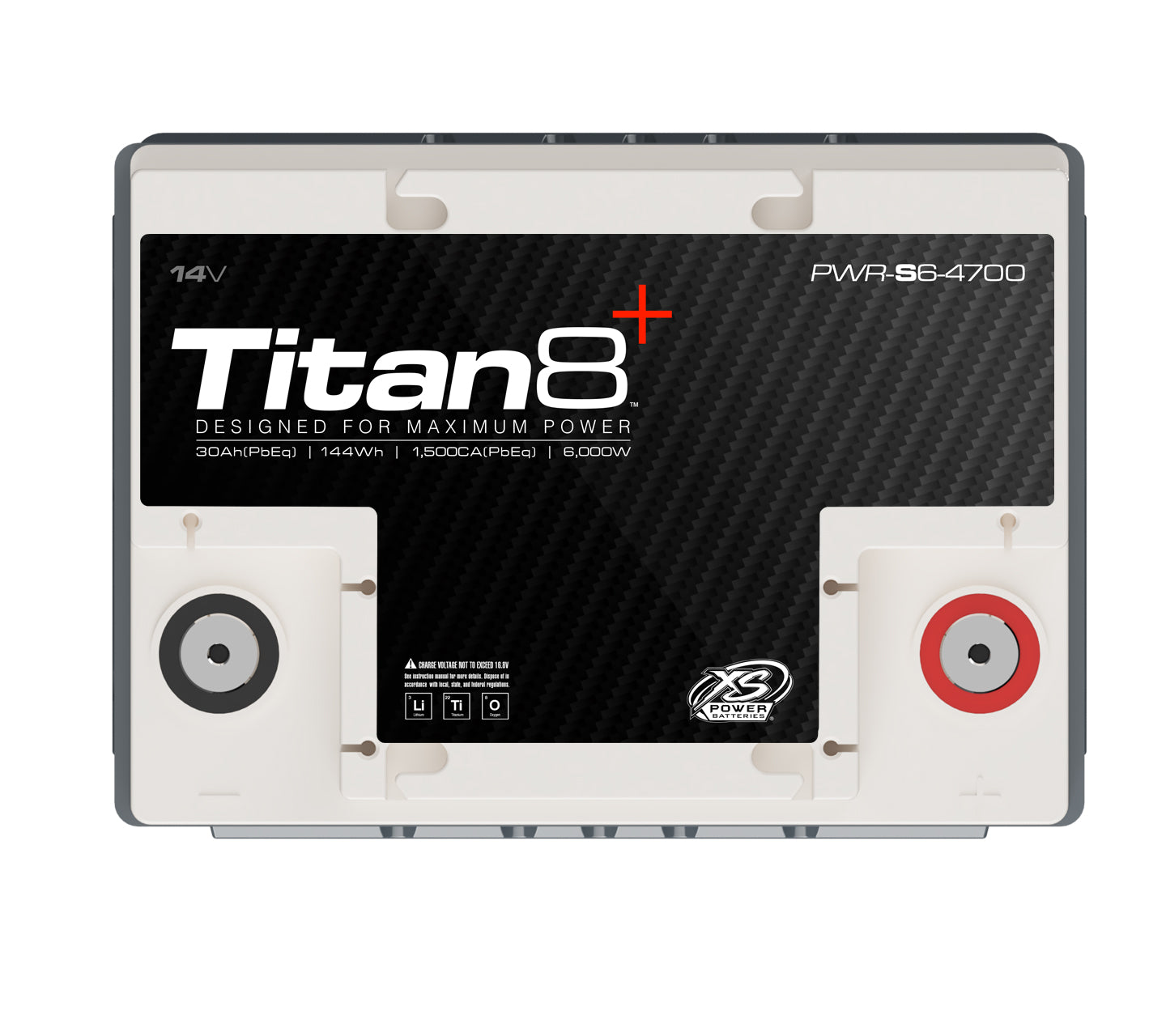 PWR-S6-4700 XS Power Titan8 14VDC Group 47 Lithium LTO Car Audio Vehicle Battery 5000W 144Wh