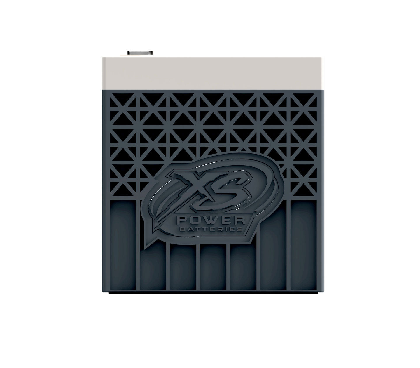 The XS Power Titan 8 16V RSV-S7-1600 Ground 34 battery is a rectangular black Lithium Titanate Oxide vehicle battery with a textured surface, featuring the XS Power logo. It has a lighter top section and includes M6 Terminal Hardware for secure connections.