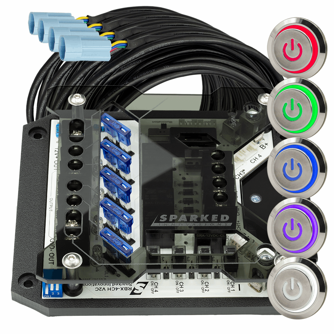 RBX-4CH Relay Box + Power Symbol Switches Wiring Super Pack