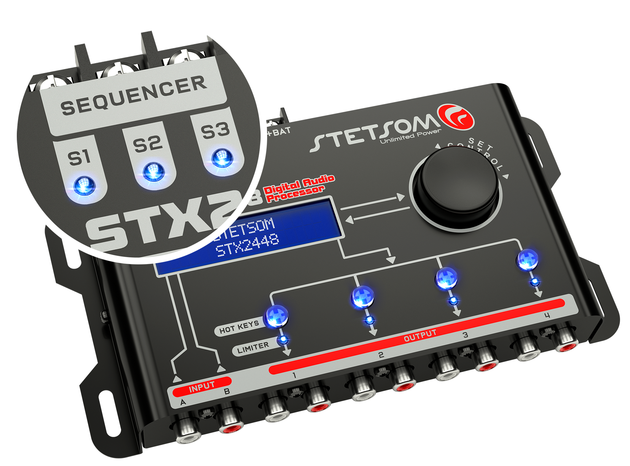 Stetsom STX2448 DSP Crossover Equalizer Four-Channel Full Digital Signal Processor