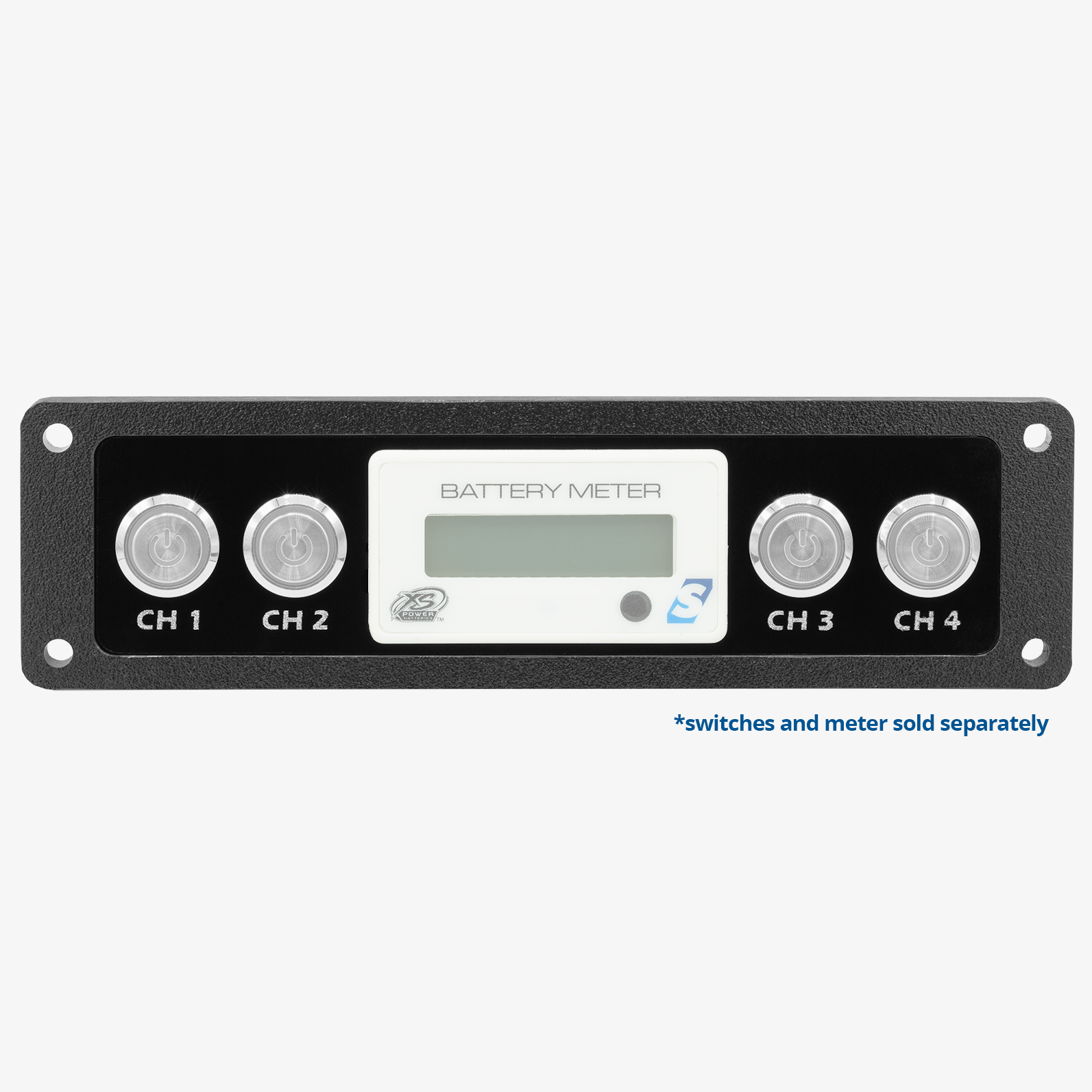 Single DIN Switch Panel with XS Power Battery Monitor Voltmeter