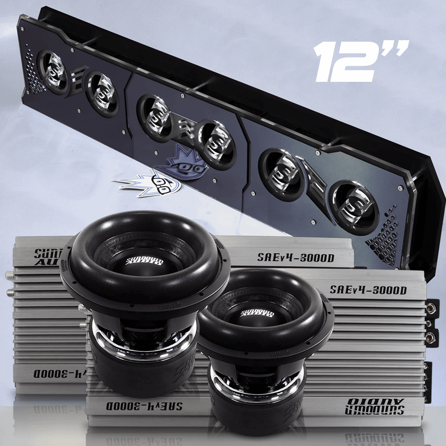 2x Sundown Audio SAEv4-3000.1D + 2x Z-Series ZV6 12" D2 + FREE Reflective BIG FAT Fannie