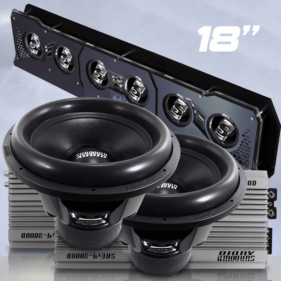 2x Sundown Audio SAEv4-3000.1D + 2x Z-Series ZV6 18" D2 + FREE Reflective BIG FAT Fannie