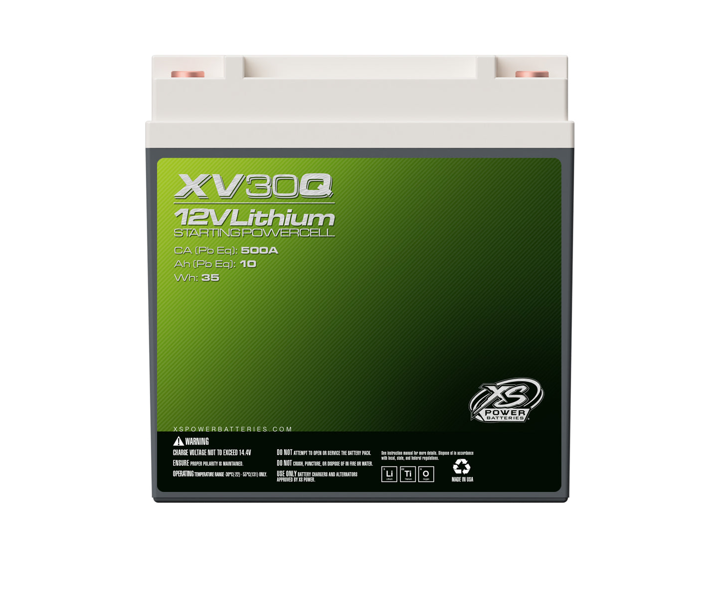 XV30Q XS Power 12VDC Group 30L Lithium LTO Underhood-Safe Vehicle Battery 750W 35Wh