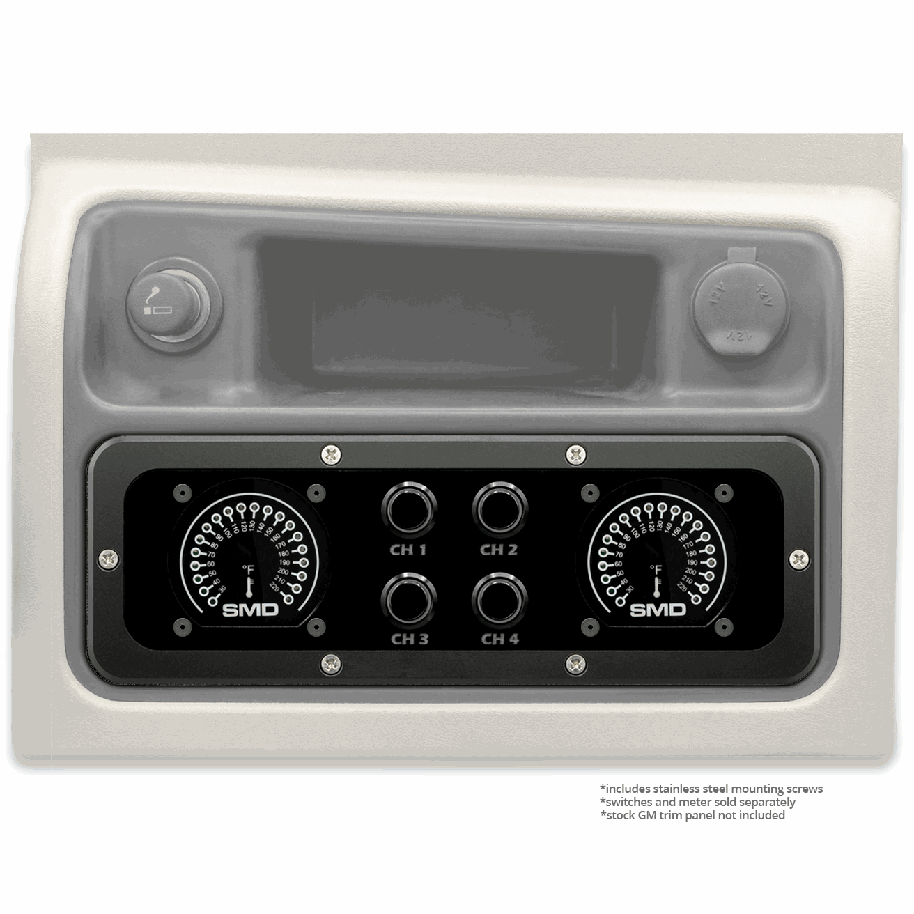 Billet Aluminum SMD Full - Size GM Truck 2003 – 2007 Switch Panel – 2 SMD Meters - Tah - SWP - SMD - D - Sparked Innovations