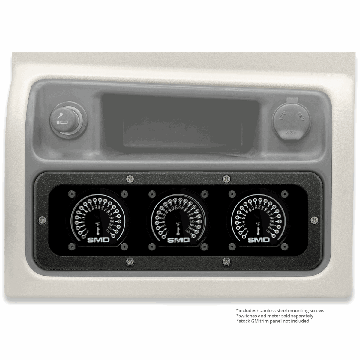 Billet Aluminum SMD Full - Size GM Truck 2003 – 2007 Switch Panel – 3 SMD Meters - Tah - SWP - SMD - T - Sparked Innovations