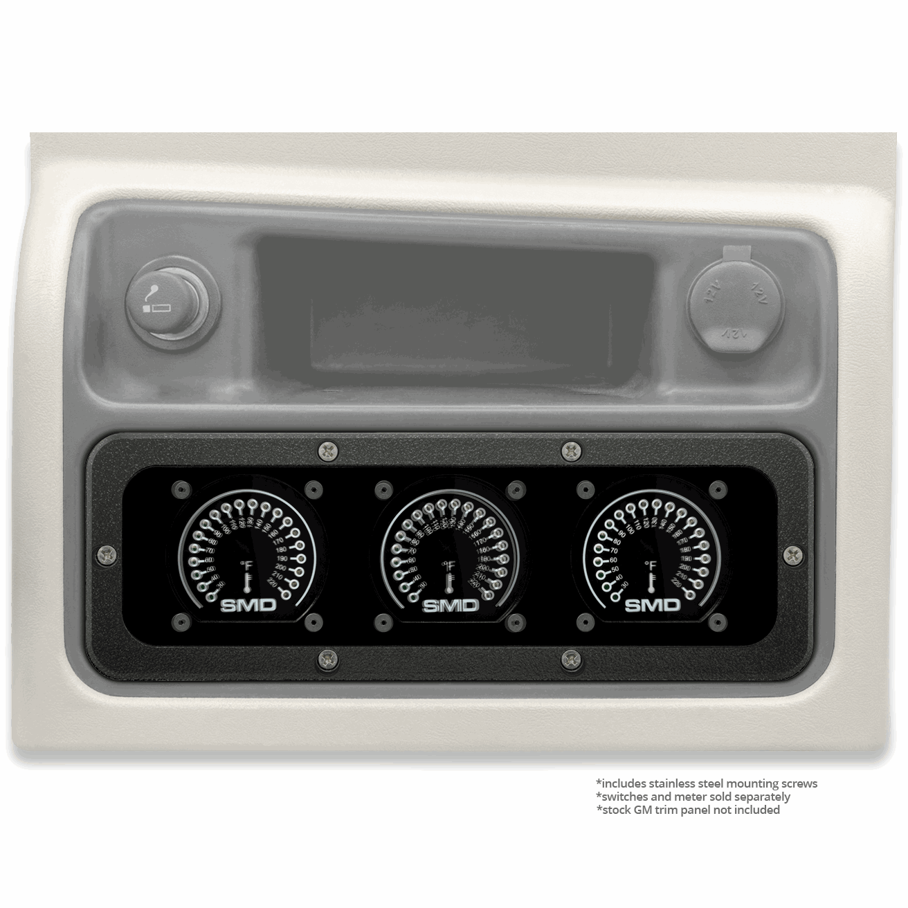 Billet Aluminum SMD Full - Size GM Truck 2003 – 2007 Switch Panel – 3 SMD Meters - Tah - SWP - SMD - T - Sparked Innovations