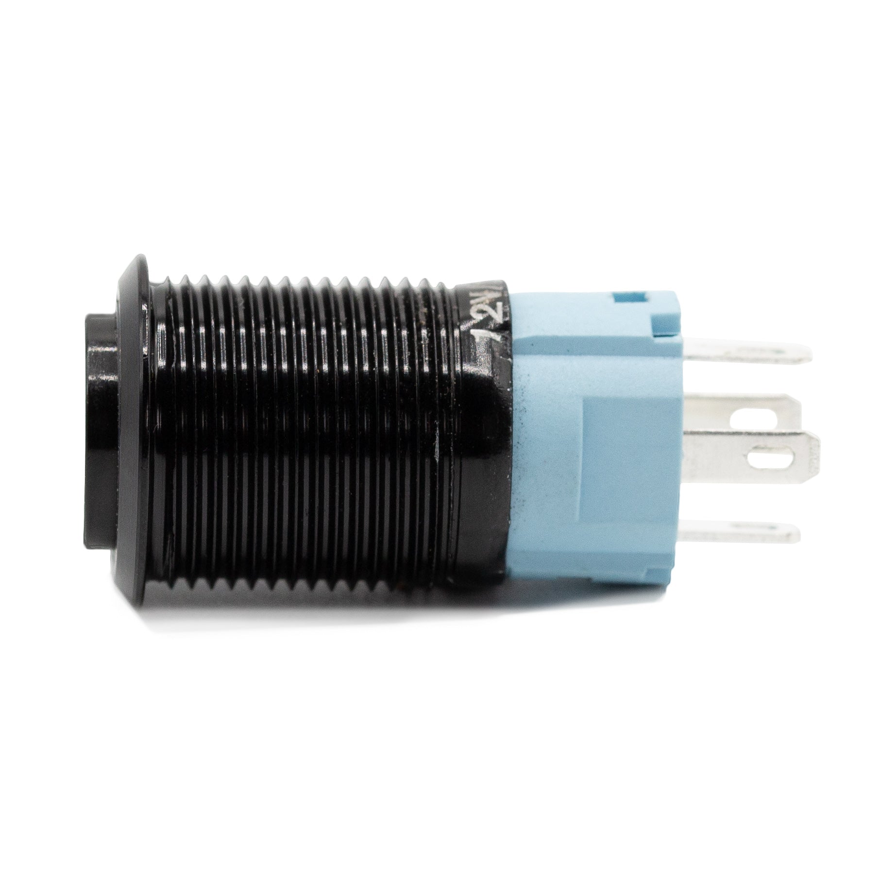 Latching Black SPL 12V Push Button Switch SPDT - Blue - B16 - 11SPL - BL - Sparked Innovations